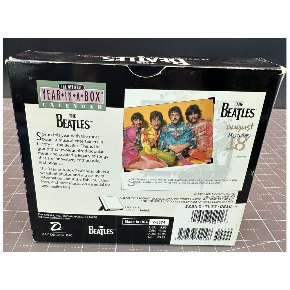 The Beatles Day Dream Incorporated Full Color Year in a Box 1997 Flip Calendar